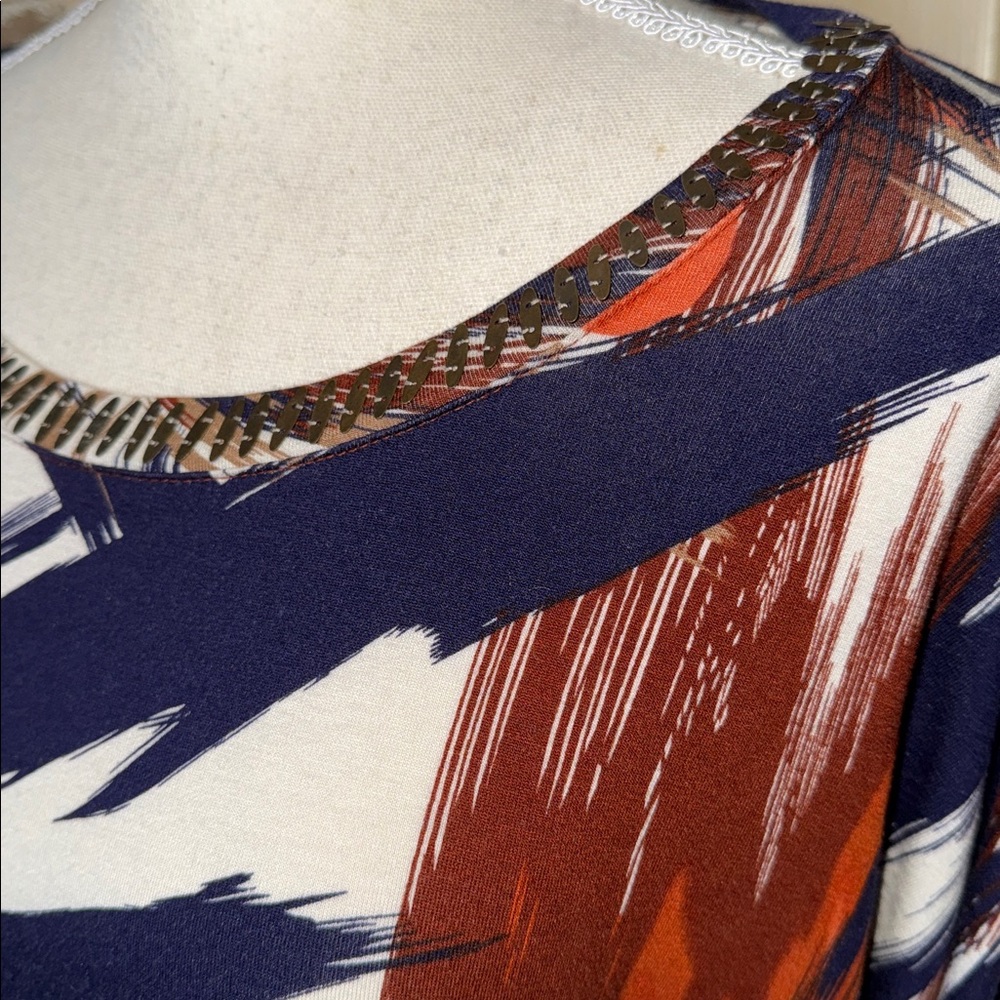 Ruby Rd. Multicolor Abstract Dolman Long Sleeve T… - image 2